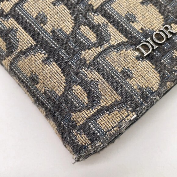 $1295 Authentic CHRISTIAN DIOR Made in ITALY Unisex Blue Bifold Long Wallet - Picture 12 of 13